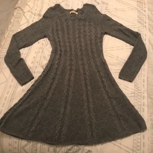 Gray cable sweater dress